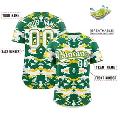 Kelly Green Gold-White Camo Authentic Baseball Jersey 2