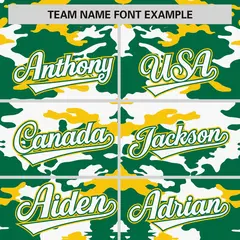Kelly Green Gold-White Camo Authentic Baseball Jersey 3