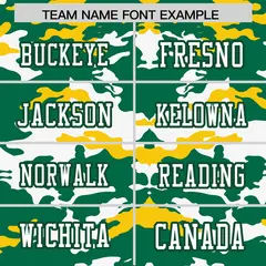 Kelly Green Gold-White Camo Authentic Football Jersey 3
