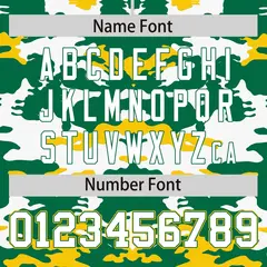 Kelly Green Gold-White Camo Varsity Letterman Jacket 4