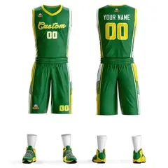 Kelly Green Gold-White Classic Sets Basketball Jersey