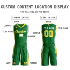 Kelly Green Gold-White Classic Sets Basketball Jersey 3