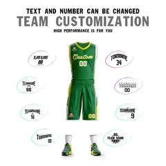 Kelly Green Gold-White Classic Sets Basketball Jersey 4