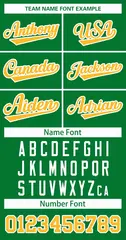 Kelly Green Gold-White Classic Style Hockey Jersey 3