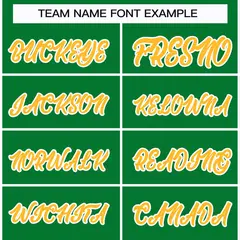 Kelly Green Gold-White Classic Style Hockey Jersey 3