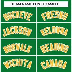 Kelly Green Gold-White Classic Style Hockey Jersey 3