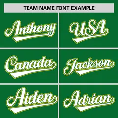 Kelly Green Gold White Color Block Authentic Baseball Jersey 3