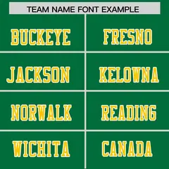 Kelly Green Gold-White Color Block Raglan Sleeves Football Jersey 3