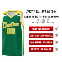 Kelly Green Gold White Color Charge Series Basketball Jersey 2