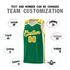Kelly Green Gold White Color Charge Series Basketball Jersey 4