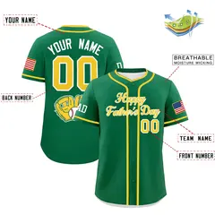 Kelly Green Gold White Father's Day Classic Baseball Jersey 2