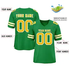 Kelly Green Gold-White Football Jersey 2
