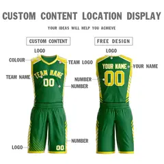 Kelly Green Gold-White Graffiti Bar Element Basketball Jersey 3