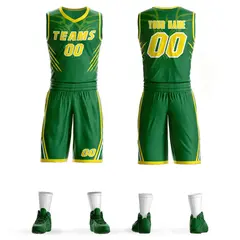 Kelly Green Gold-White Graffiti Claw Element Basketball Jersey