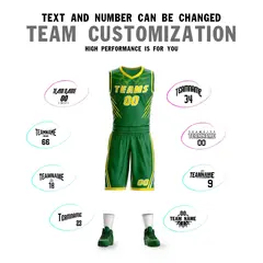 Kelly Green Gold-White Graffiti Claw Element Basketball Jersey 4