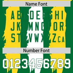 Kelly Green Gold White Graffiti Pattern Flag Football Jersey 4