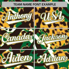 Kelly Green Gold-White Graffiti Pattern Full-Zip Letterman Bomber Jacket 5