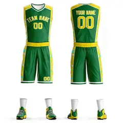 Kelly Green Gold-White Lightning Graffiti Basketball Jersey