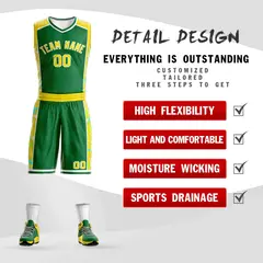 Kelly Green Gold-White Lightning Graffiti Basketball Jersey 2