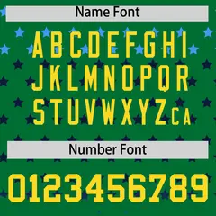 Kelly Green Gold-White Raglan Star Print Baseball Jersey 4