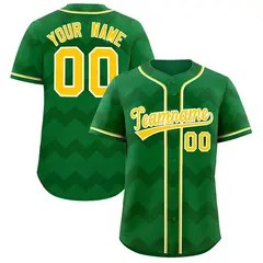 Kelly Green Gold-White Ripple Baseball Jersey
