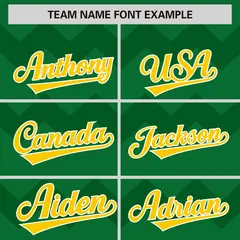 Kelly Green Gold-White Ripple Baseball Jersey 4