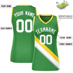 Women's Kelly Green Gold-White Slash Mesh Basketball Jersey 2