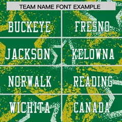 Kelly Green Gold-White Star Graffiti Football Jersey 3