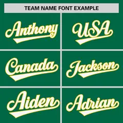 Kelly Green Gold-White Stripe Raglan Two-Button Softball Jersey 3