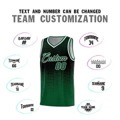Kelly Green Gradient Dots Pattern Team Basketball Jersey 4