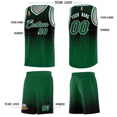 Kelly Green Gradient Dots Pattern Team Basketball Jersey 5