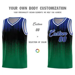 Kelly Green Gradient Dots Pattern Team Basketball Jersey 3