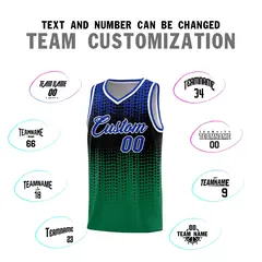 Kelly Green Gradient Dots Pattern Team Basketball Jersey 4