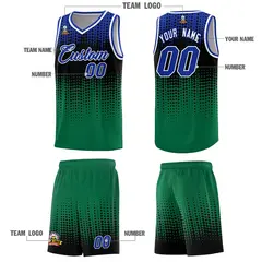 Kelly Green Gradient Dots Pattern Team Basketball Jersey 5