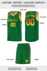 Kelly Green Gradient Font Sports Uniform Basketball Jersey 2