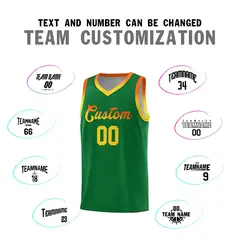 Kelly Green Gradient Font Sports Uniform Basketball Jersey 3