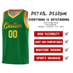 Kelly Green Gradient Font Sports Uniform Basketball Jersey 4