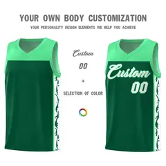 Kelly Green Graffiti Side Pattern Basketball Jersey 3