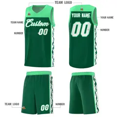 Kelly Green Graffiti Side Pattern Basketball Jersey 5