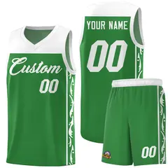 Kelly Green Graffiti Side Pattern Basketball Jersey 1