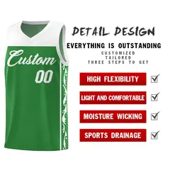 Kelly Green Graffiti Side Pattern Basketball Jersey 2