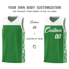Kelly Green Graffiti Side Pattern Basketball Jersey 3
