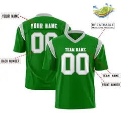Kelly Green Gray Shoulder Cut Two-Tone Flag Football Jersey 2