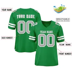 Kelly Green Gray-White Classic Authentic Football Jersey 2