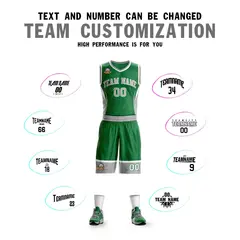 Kelly Green Gray White Graffiti Lightning Basketball Jersey 4