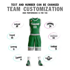 Kelly Green Gray White Graffiti Lightning Basketball Jersey 4