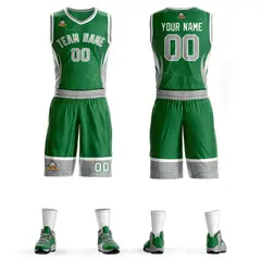 Kelly Green Gray White Graffiti Lightning Basketball Jersey 1