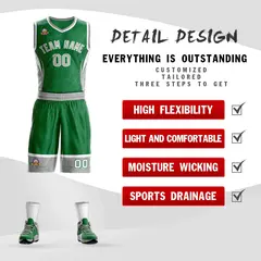 Kelly Green Gray White Graffiti Lightning Basketball Jersey 2