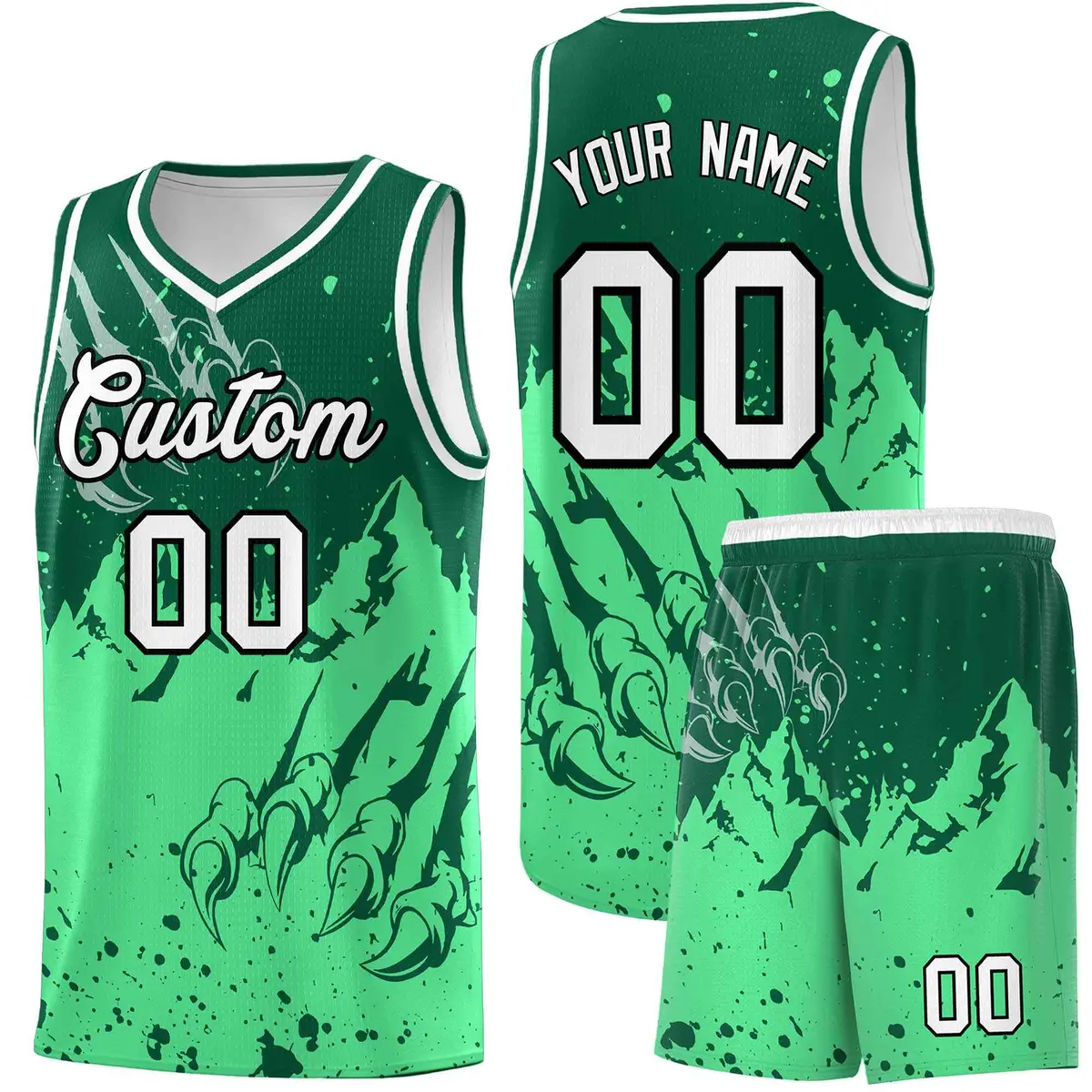 Kelly Green Green Beast Pattern Sports Basketball Jersey
