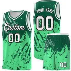 Kelly Green Green Beast Pattern Sports Basketball Jersey 1